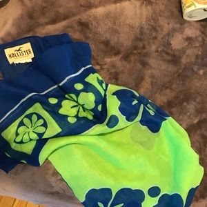 Green and blue floral scarf